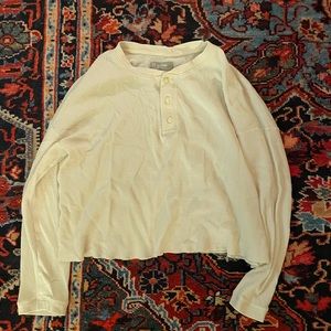 Cream Waffle Everlane Long-sleeve (slightly cropped)